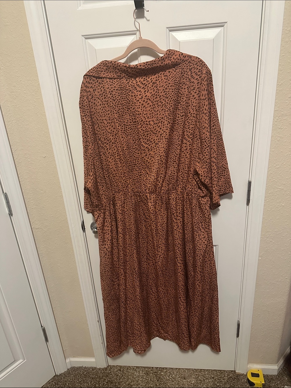 BloomChic Rust Brown Printed Button-Front Midi Dress with Collar - Picture 6 of 6
